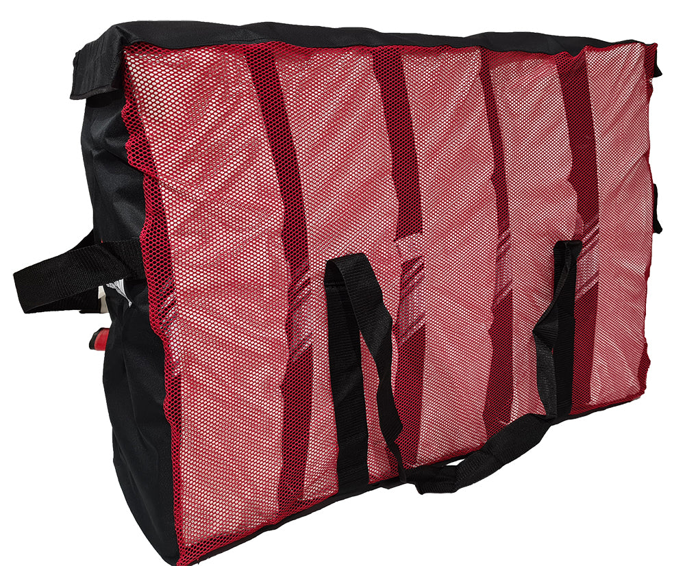 Fitness Hero offers the Morgan Sports Strike pad carry case. The extra-large hit shield storage bag is the perfect solution for transporting your strike shields to your martial arts seminar,  boot camp location or rugby league event. It can carry upto 7 junior kick pads