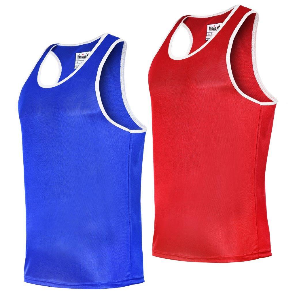 The Fitness Hero Boxing Singlet by Morgan Sports is the perfect blend of dazzle polyester with micro-moisture wicking lining to create a sleek, bold, and incredibly super lightweight, restriction-free boxing singlet that is guaranteed to perform and impress.