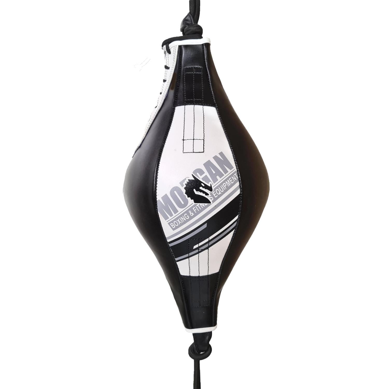 A floor-to-ceiling punch ball is an excellent way for boxers to train their body and enhance their striking power. The Morgan Aventus floor-to-ceiling ball is an essential piece of equipment for improving hand speed, hand-eye coordination, and reaction time.35cm in length and 16cm in diameter. Comes with a rubber bungee cord for adjustability and calibration