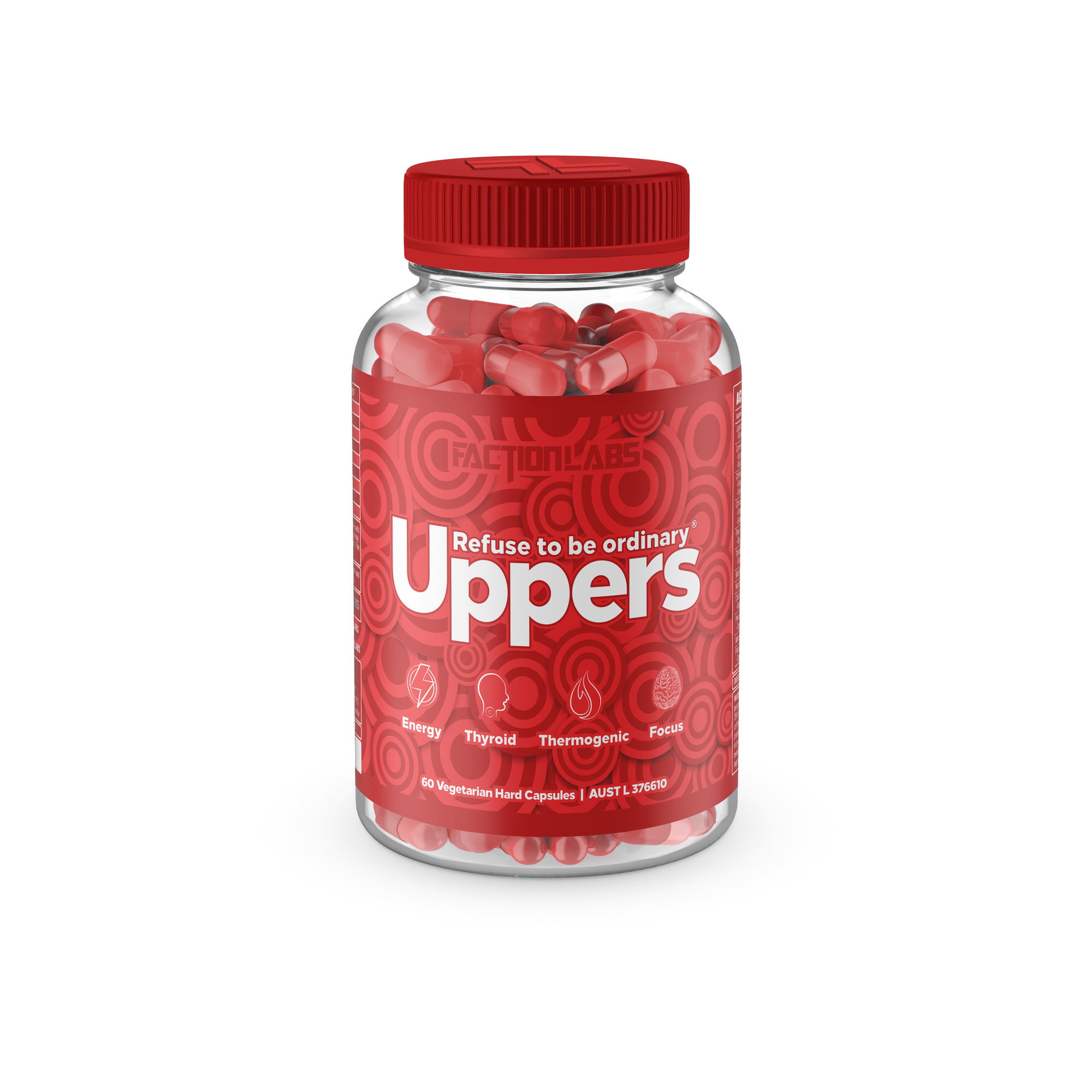 Fitness Hero Presents Uppers by Faction Labs.Specifically formulated to support your energy production, metabolic rate, cognitive function and thyroid function. Will ensure you won't be left behind
