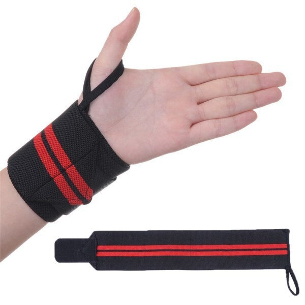 Morgan Elastic Wrist Guard (PAIR) [BLACK & RED] - Fitness Hero Brand new