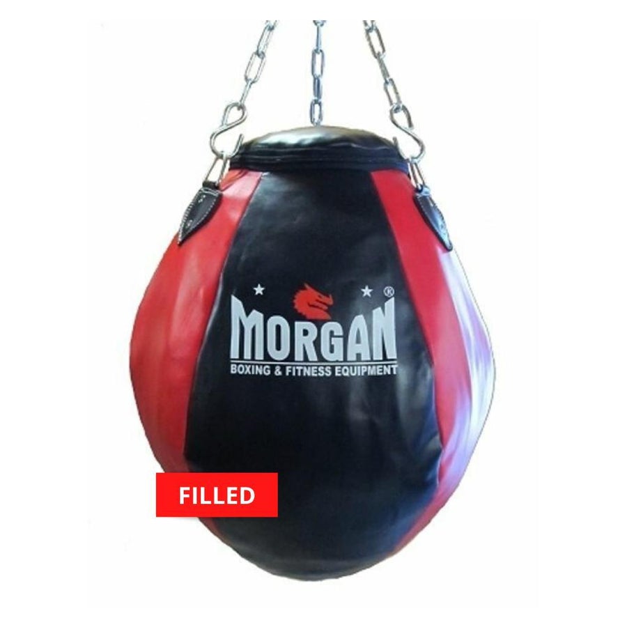 The Fitness Hero wrecking ball from Morgan Sports is an undisputed punching bag. True to its form and shape, it is ideal for every punch and strike including hooks and uppercuts.  Manufactured using our 900D ripstop vinyl and filled here in Australia using premium cotton and fleece